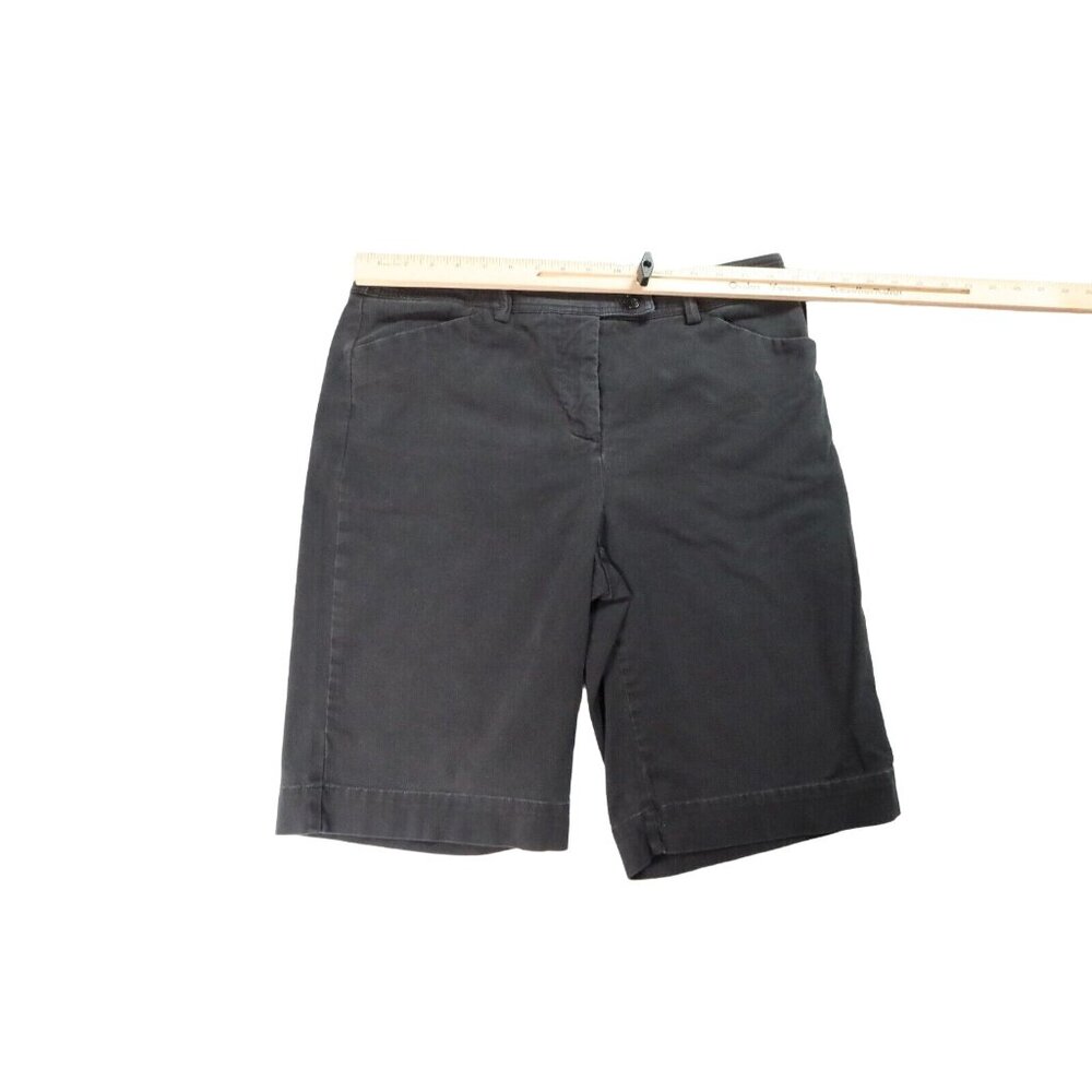 JONES NEW YORK SPORT Shorts Women's Slash Pocket Flat Front Bermudas Black 12 - Picture 3 of 11